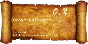 Orosz Nándor névjegykártya